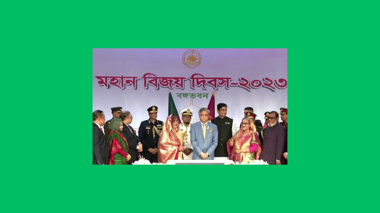 বঙ্গভবনে রাষ্ট্রপতির সংবর্ধনায় যোগ দিলেন প্রধানমন্ত্রী